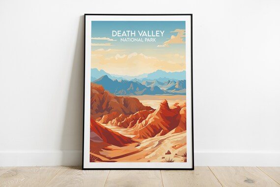 Death Valley National Park Desert Canyon Mountains View Travel Poster