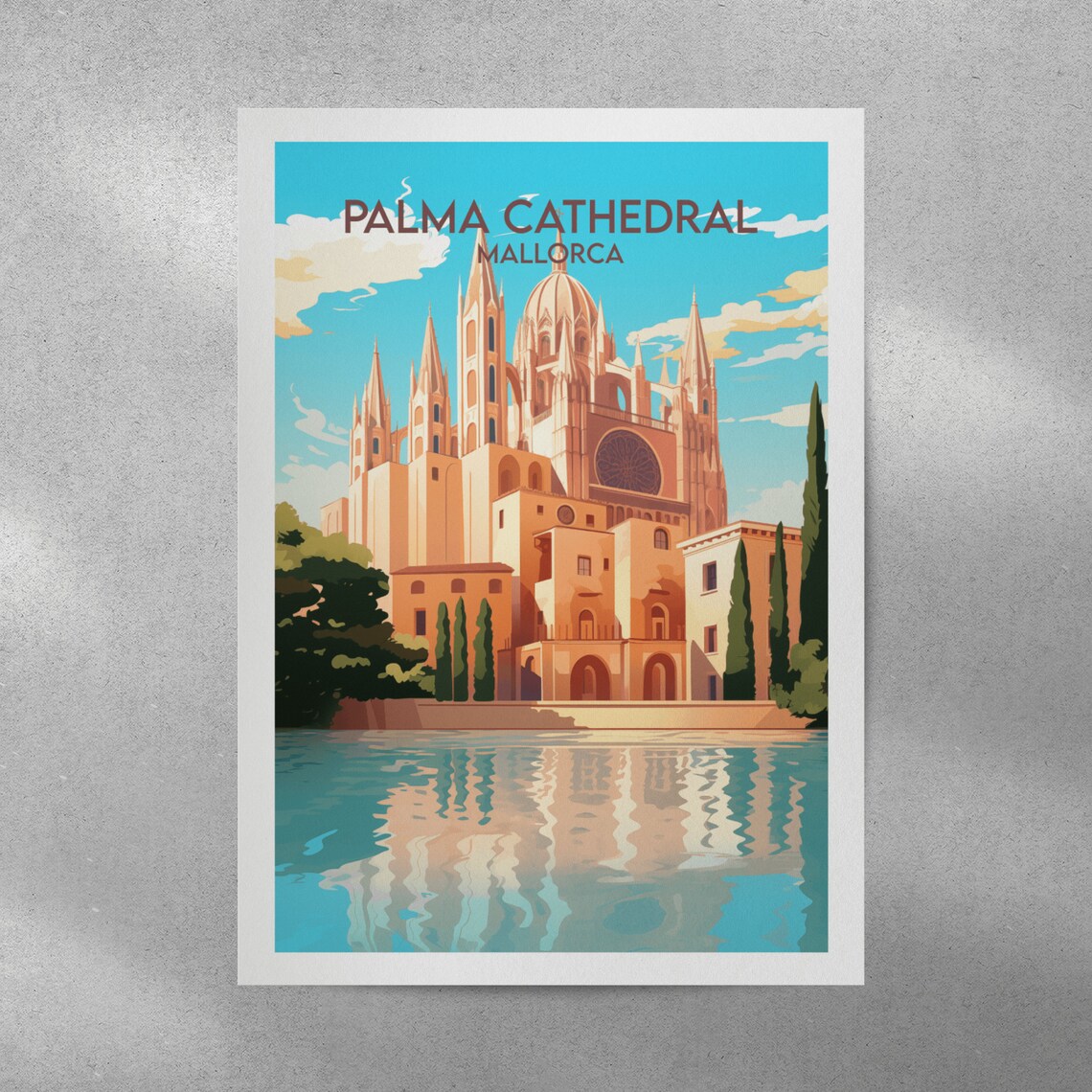 Palma Cathedral Travel Poster, Custom Personalised - Image 5
