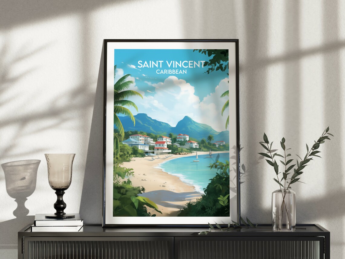 Saint Vincent Travel Poster, Custom Personalized Gift - Image 2