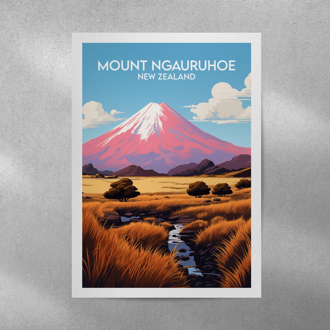 Mount Ngauruhoe Travel Poster, New Zealand - Image 4