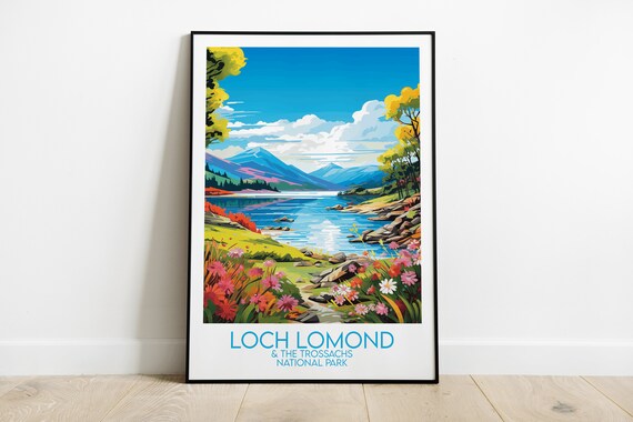 Loch Lomond Trossachs National Park Sunny Lakeside Flower Poster