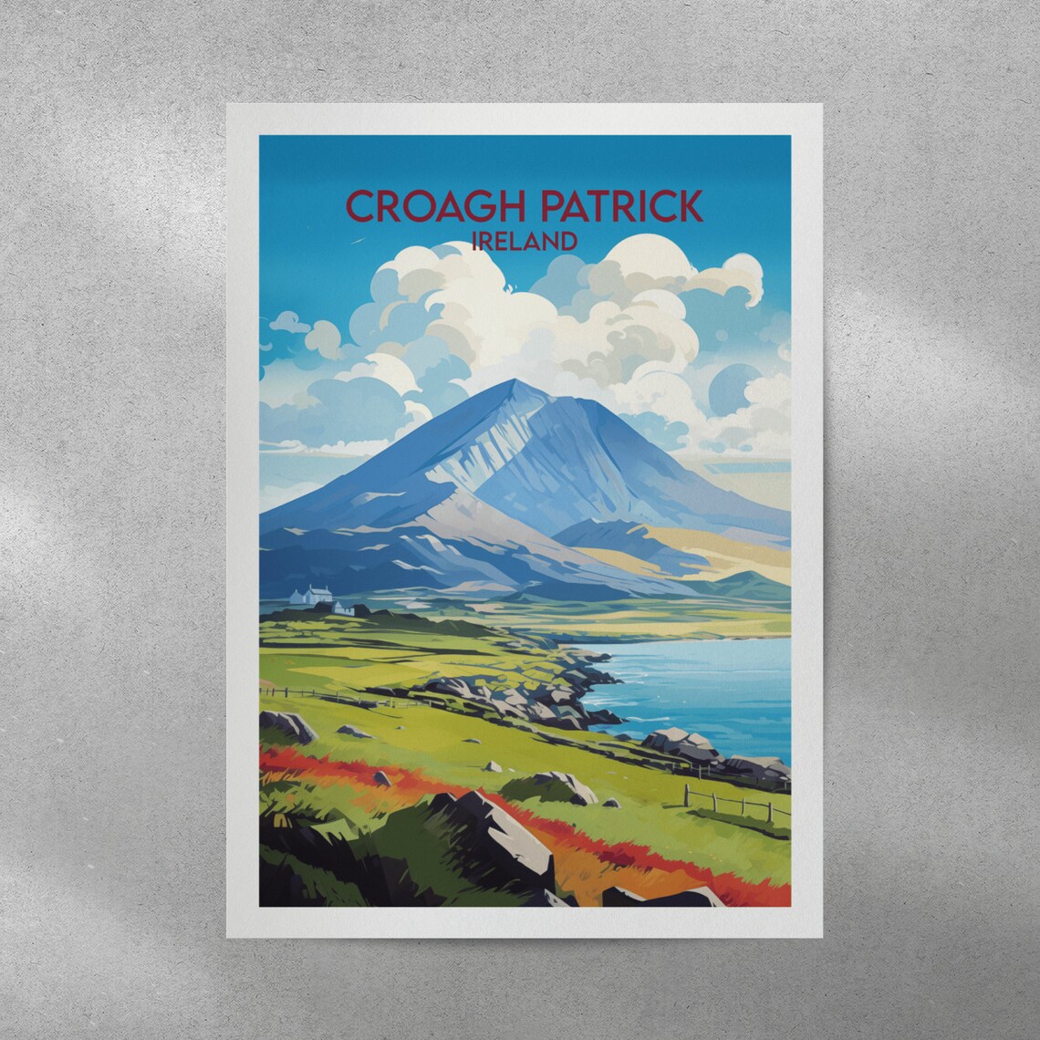 Croagh Patrick Travel Poster, Ireland Wall Art Print - Image 4