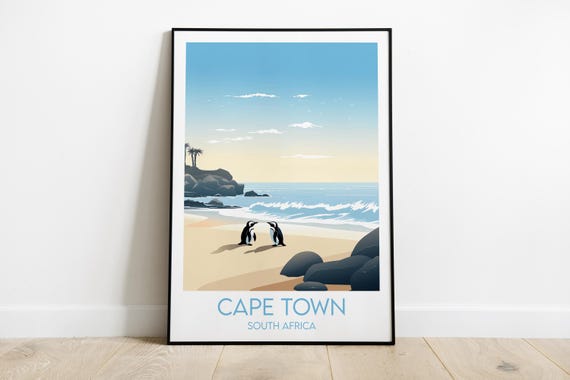 Cape Town Travel Print South Africa Poster Custom Personalised Wedding Birthday Gift