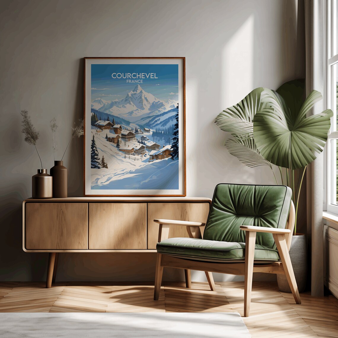 Courchevel France Ski Village Snowy Alps Winter Travel Poster - Image 3