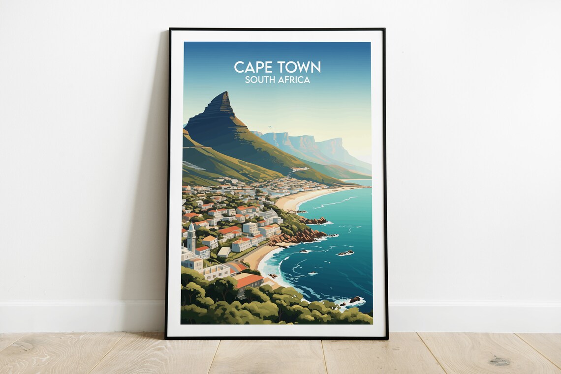 Cape Town Travel Print, South Africa Poster