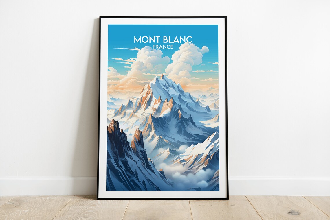 Mont Blanc Travel Poster, France Custom Personalised