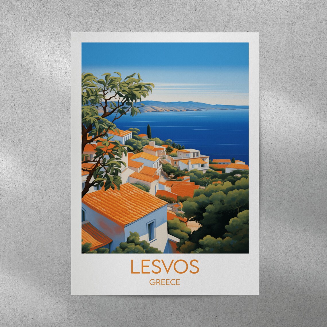 Lesvos Travel Poster, Custom Personalised Greece Gift - Image 4