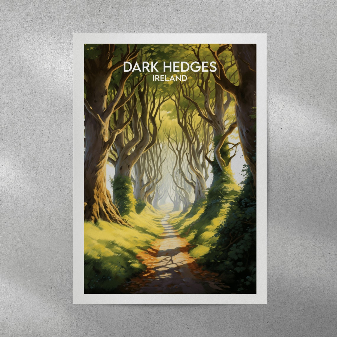 Dark Hedges Ireland Avenue of Ancient Beech Trees Travel Poster - Image 3
