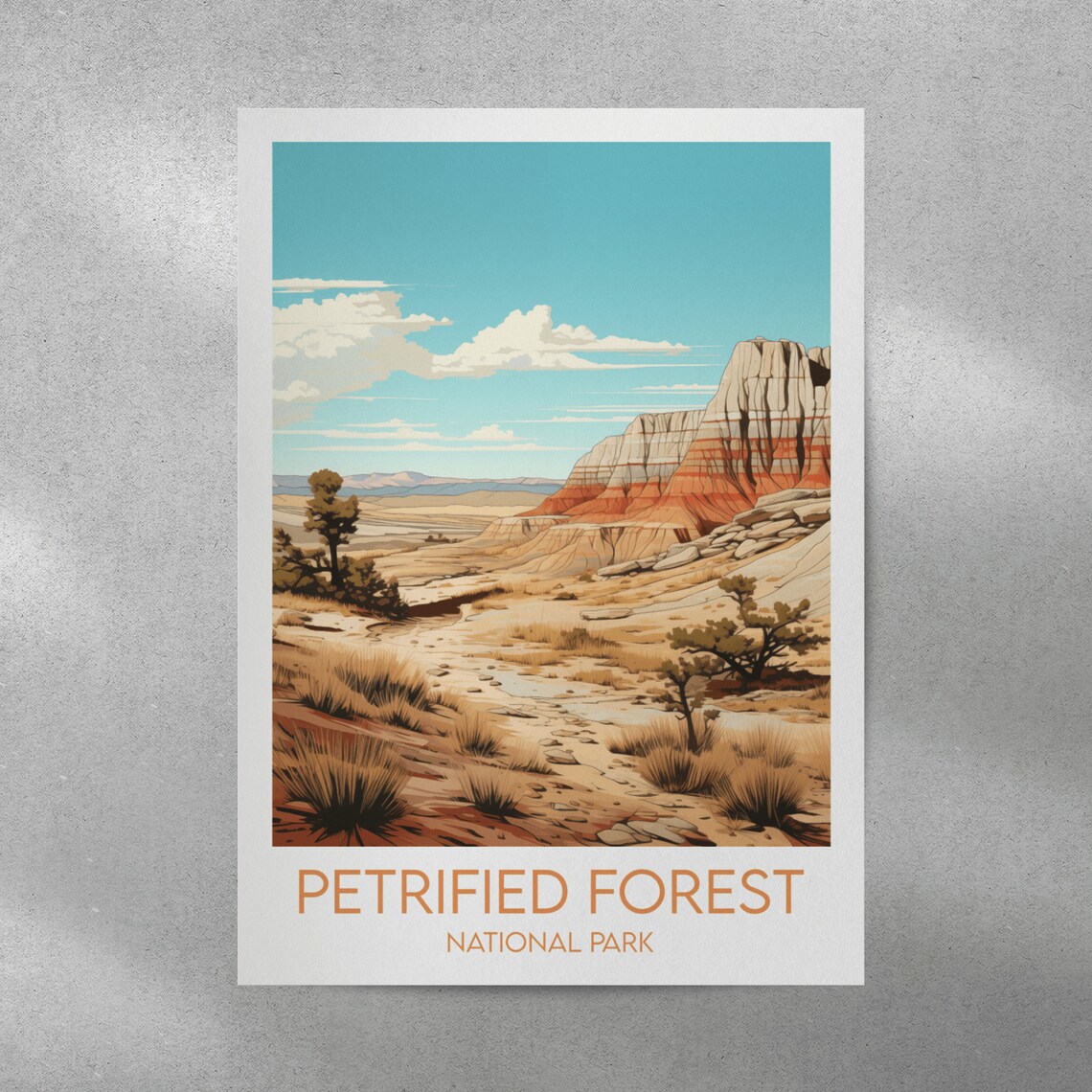 Petrified Forest National Park Arizona Desert Landscape Travel Poster - Image 2