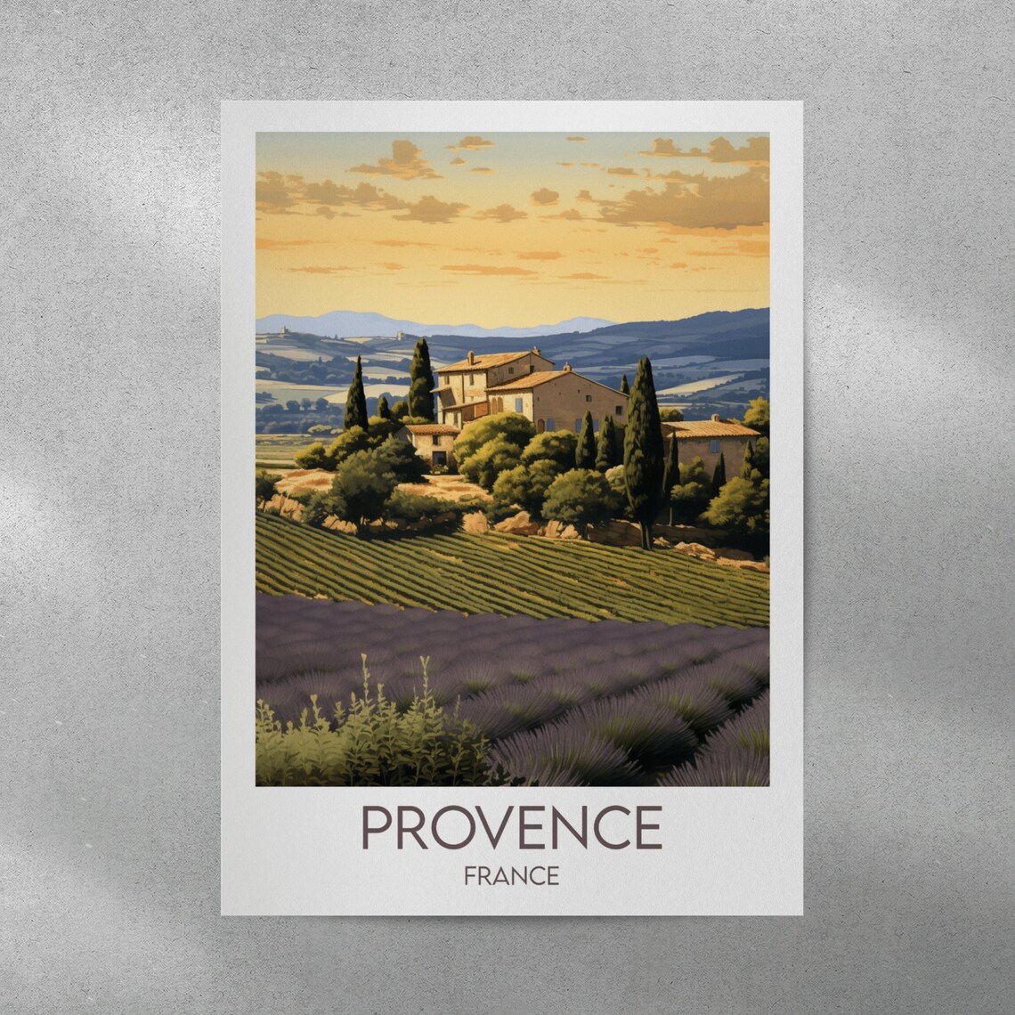 Provence France Golden Lavender Countryside Scenic Travel Poster - Image 3