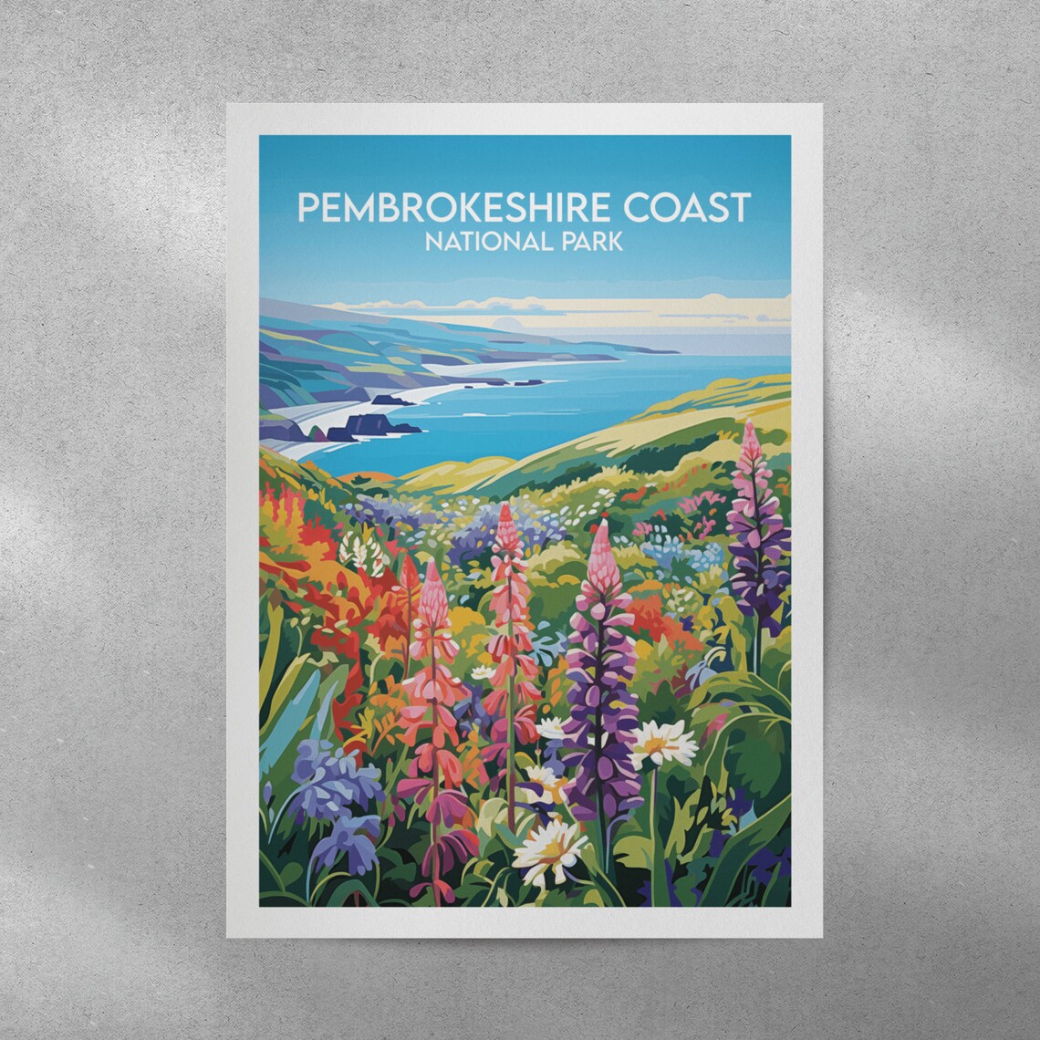 Pembrokeshire National Park Travel Poster, Custom Personalised - Image 2