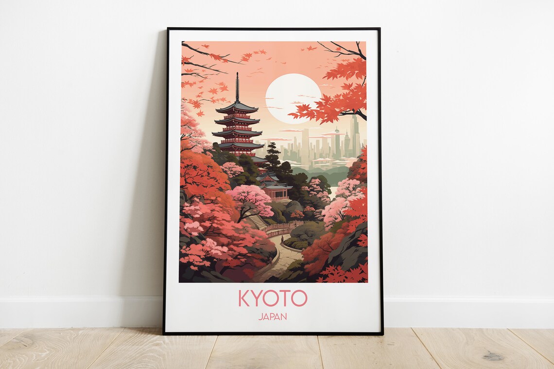 Kyoto Travel Poster, Japan Custom Personalised Gift