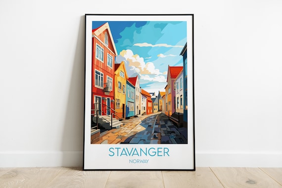Stavanger Travel Poster, Norway Place Print