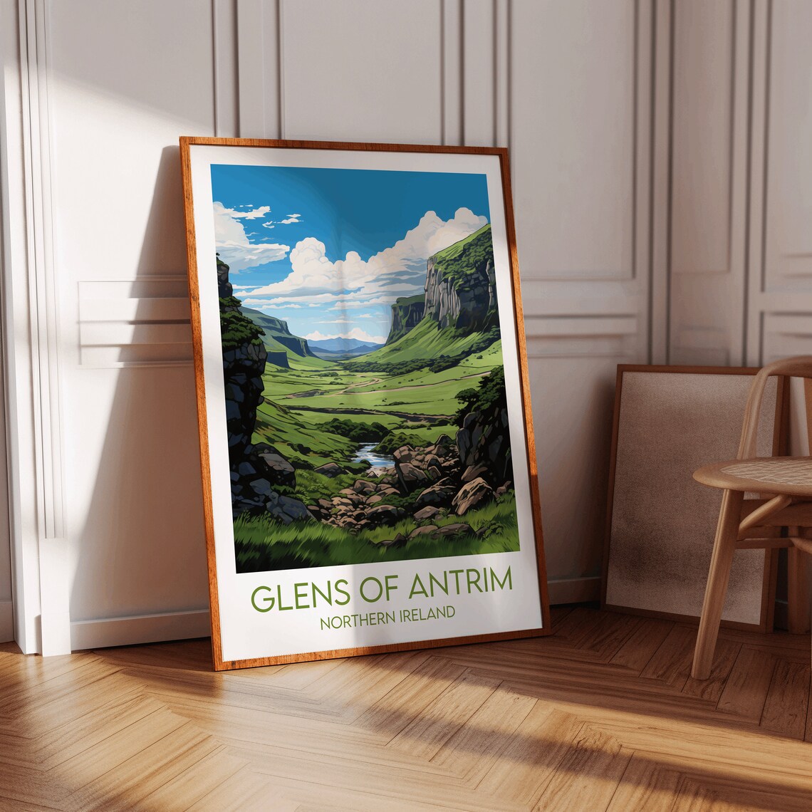 Glens of Antrim Northern Ireland Lush Green Valley Glen Travel Poster - Image 3