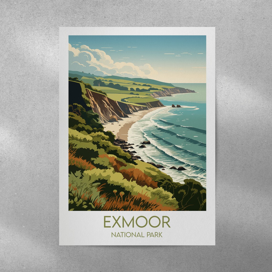 Exmoor National Park Travel Poster, United Kingdom - Image 4