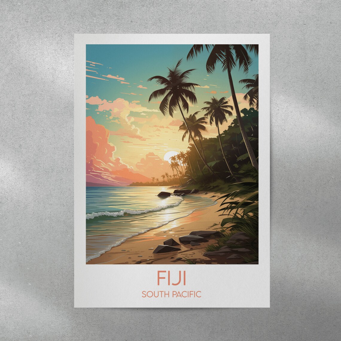 Fiji Travel Poster, South Pacific Custom Print - Image 4