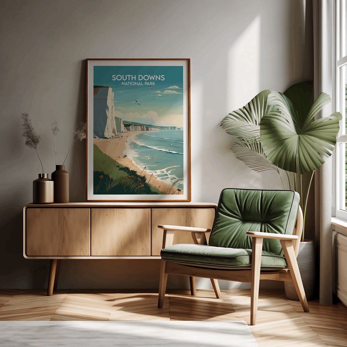 South Downs National Park England White Cliffs Coastal Travel Poster - Image 2