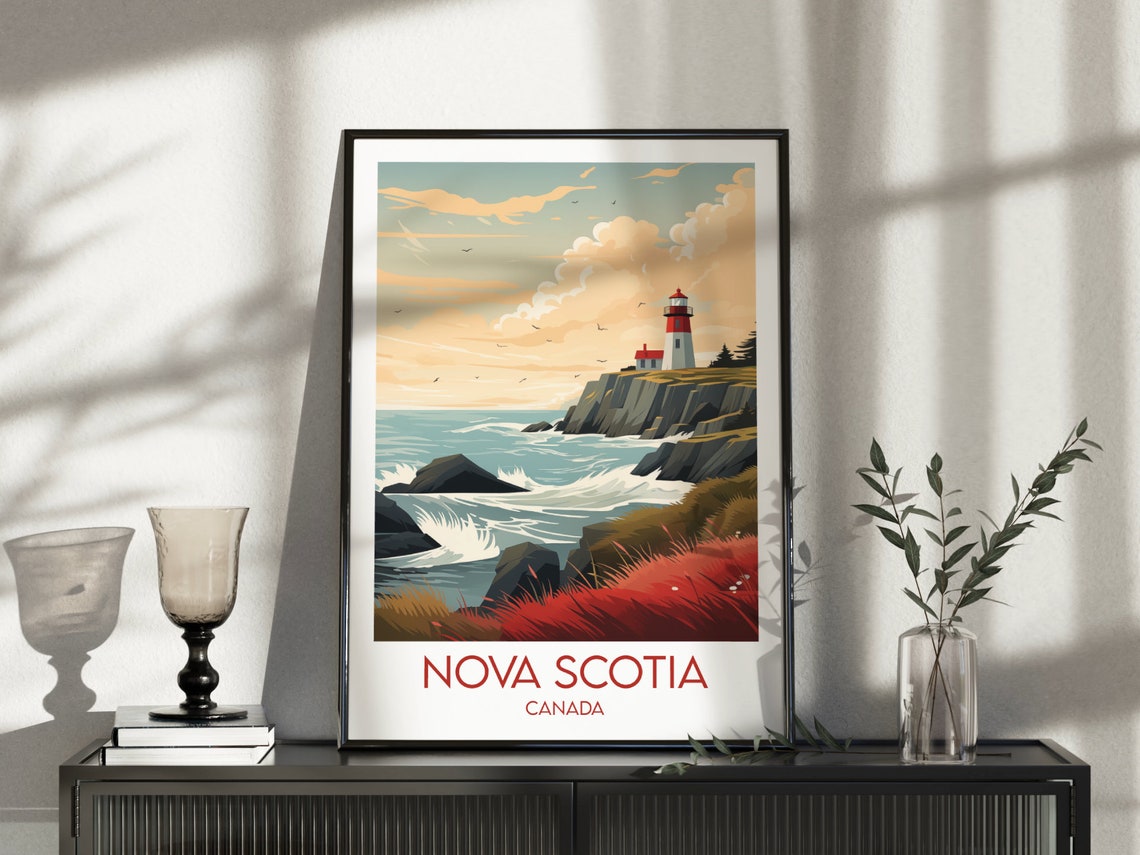 Nova Scotia Canada Lighthouse Coastline Vintage Travel Poster - Image 4