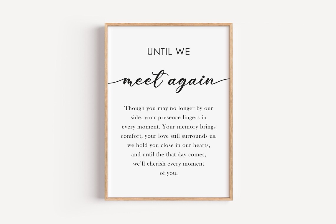 Until We Meet Again Memorial Wedding Decor Poster