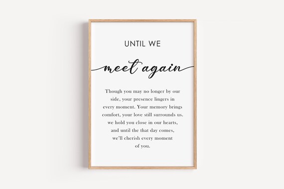 Until We Meet Again Memorial Wedding Decor Poster