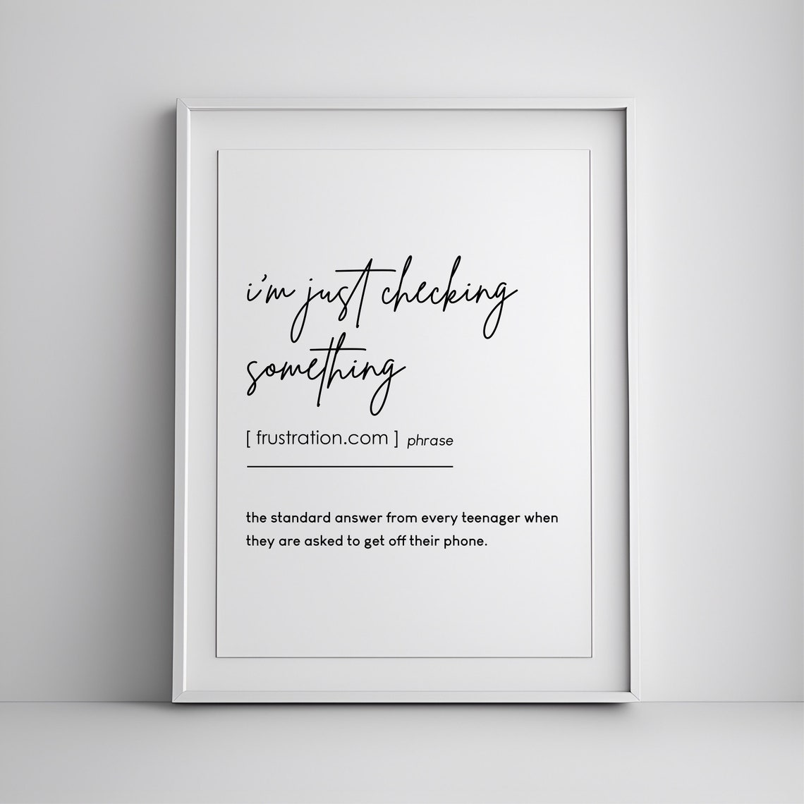 Funny Teen Room Definition Poster Print