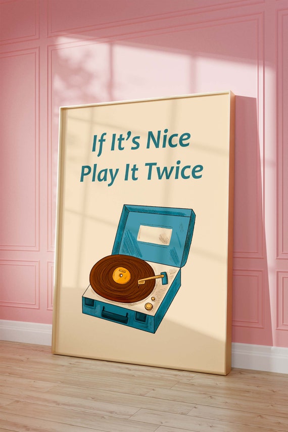 Retro Groovy Print Record Player Poster Turntable Wall Decor Trendy Art Home Prints
