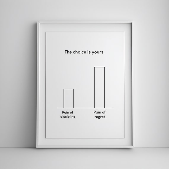 Discipline Inspirational Quote Art Print, Office Decor
