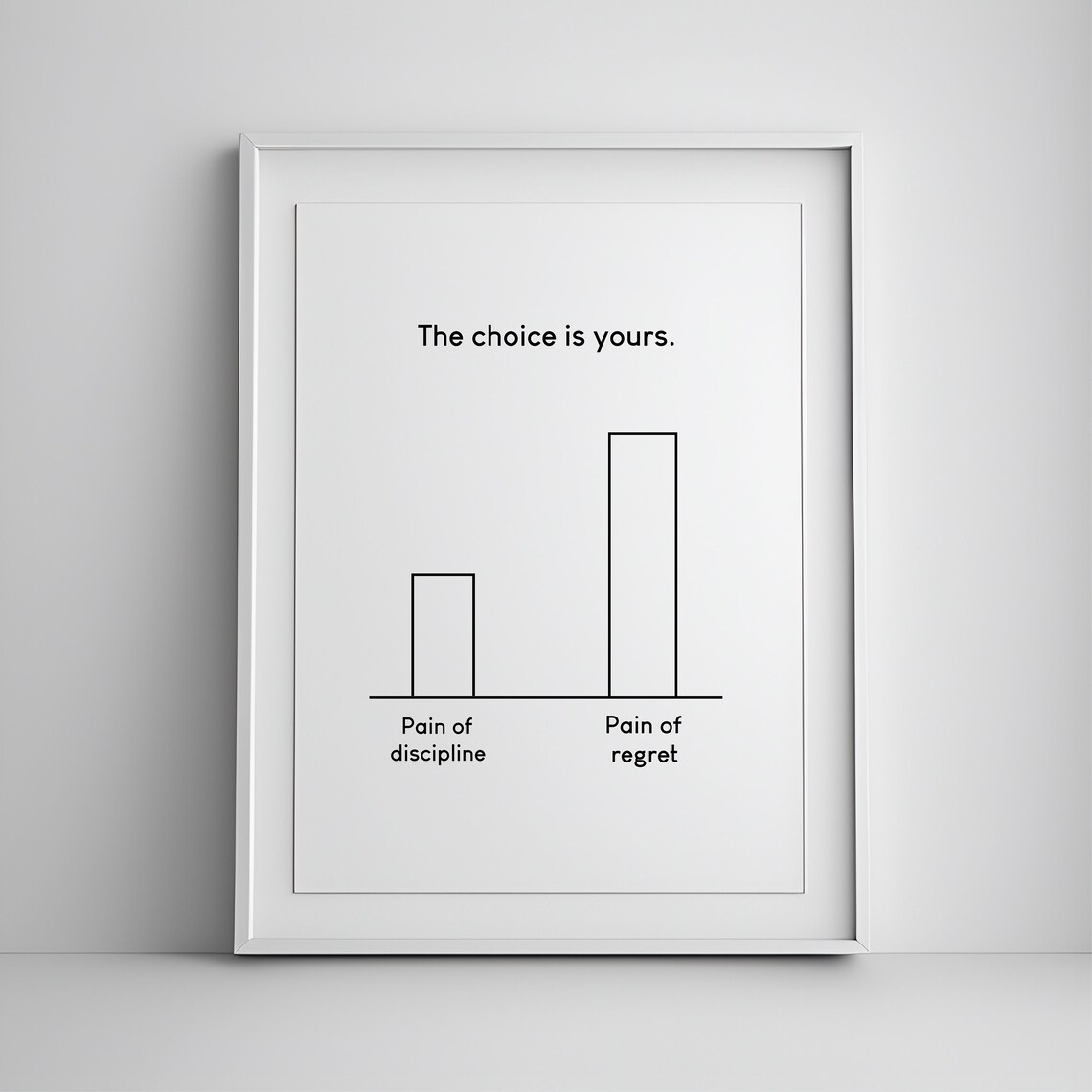 Discipline Inspirational Quote Art Print, Office Decor