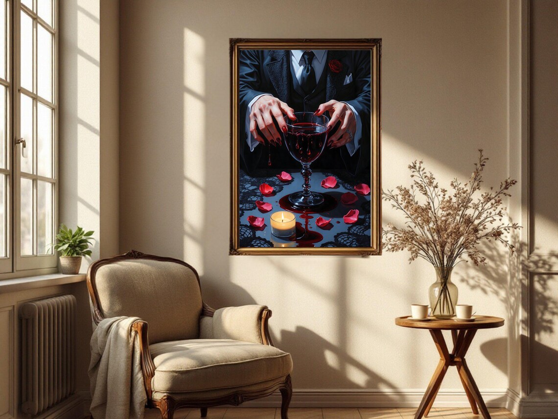 Gothic Vampire Art Print, Dark Fantasy Decor - Image 3
