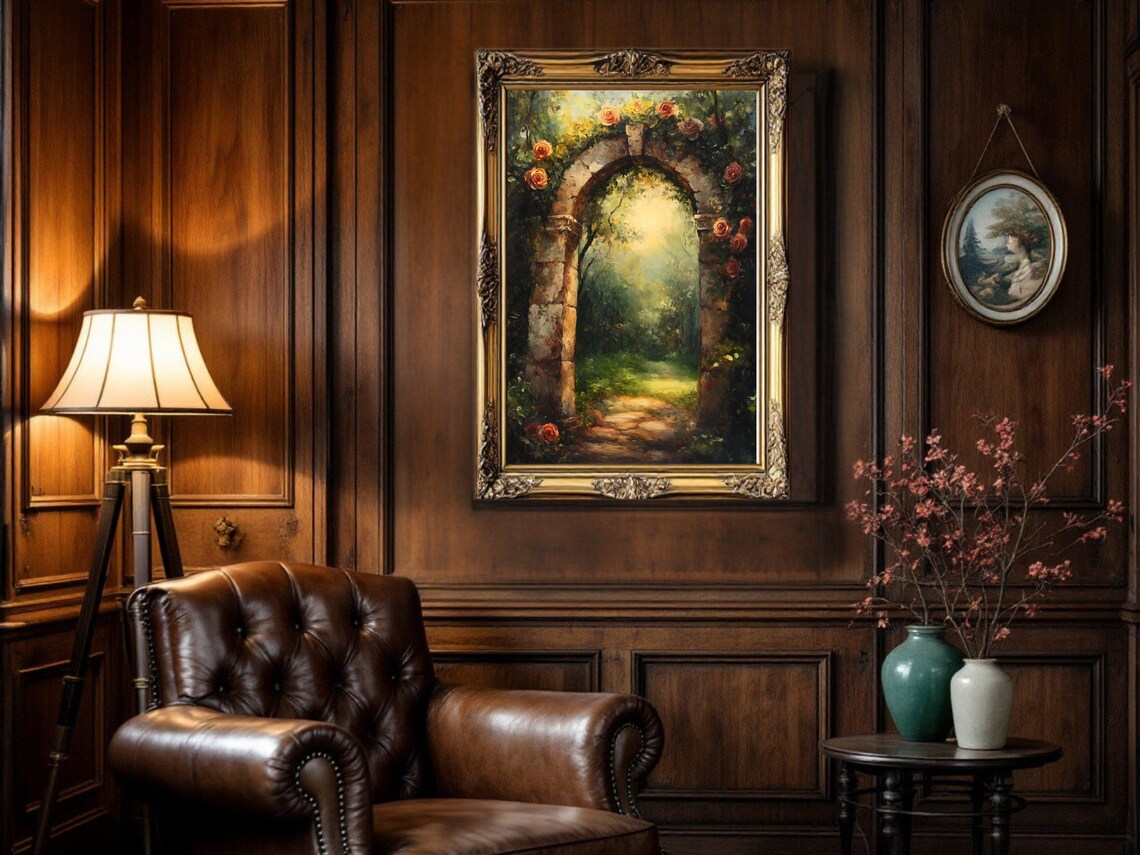 Enchanting Garden Arch, Mystical Pathway Art Print - Image 3