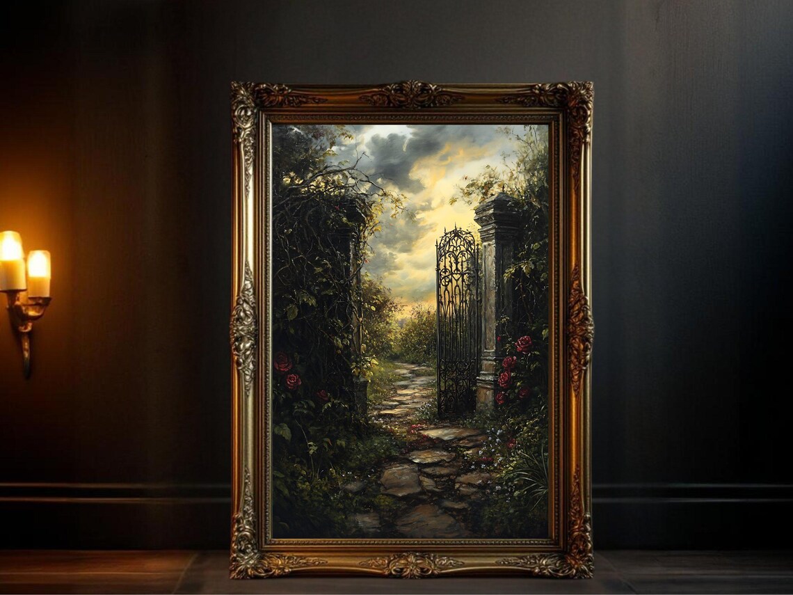 Enchanted Garden Sunset Landscape Art Print