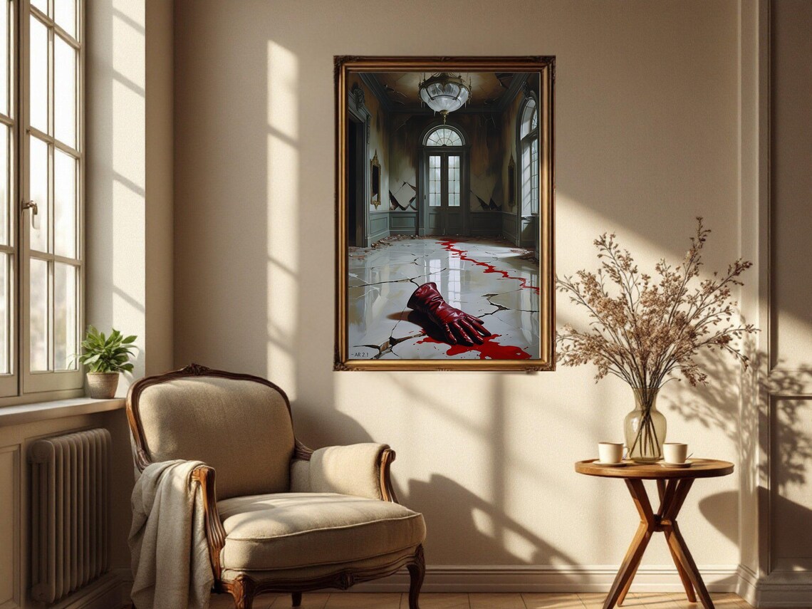 Gothic Haunted Mansion, Creepy Horror Lovers Art Print - Image 2