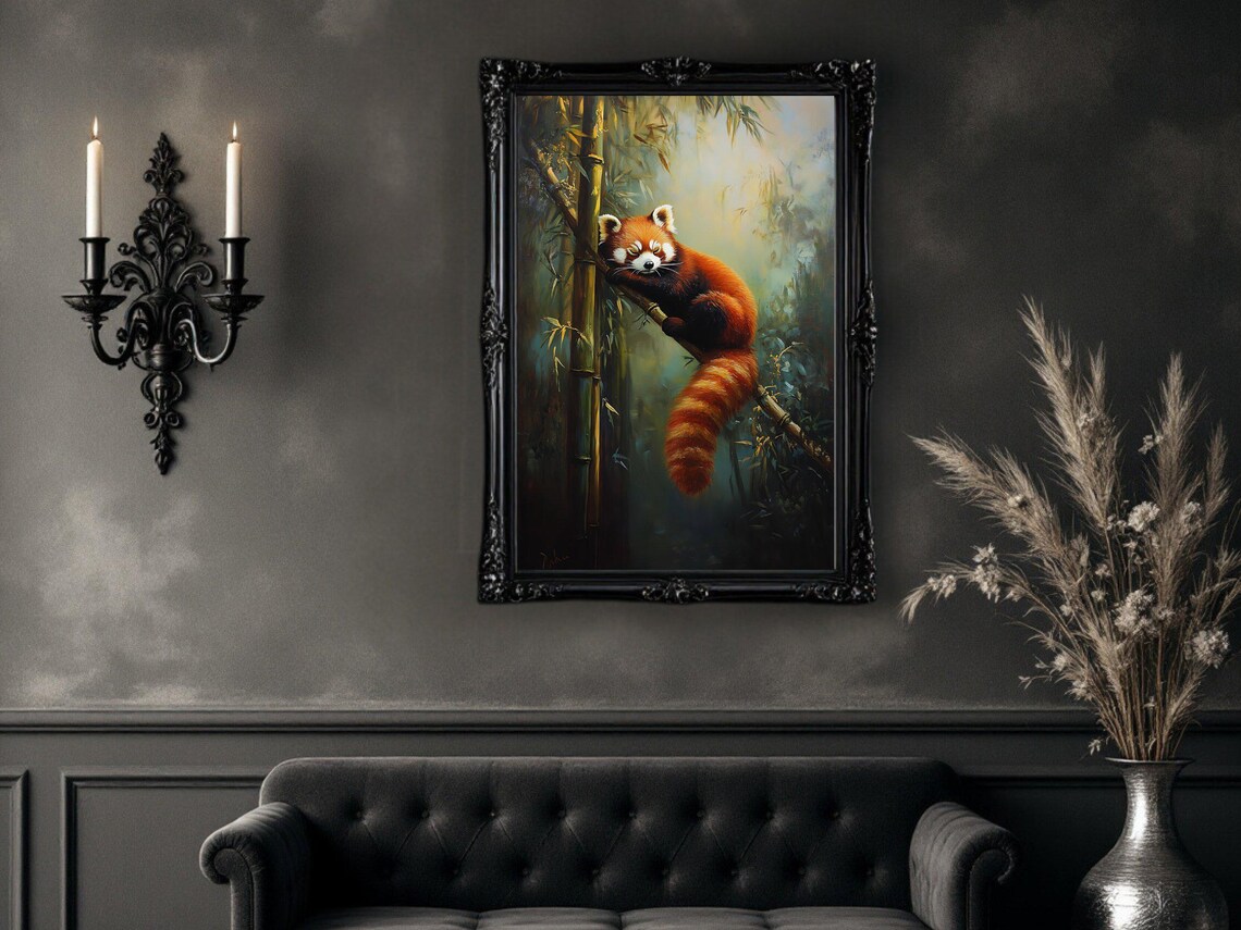 Red Panda, Jungle Animal Painting Decor - Image 3