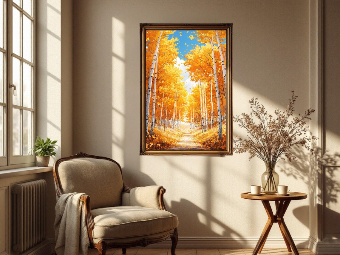 Autumn Golden Forest Path, Fall Landscape Poster - Image 3