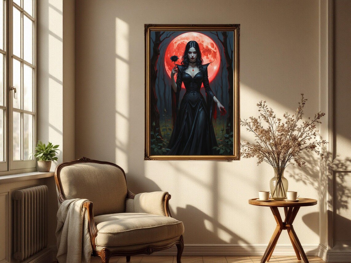 Gothic Witch Dark Fantasy Halloween Decor Poster - Image 2