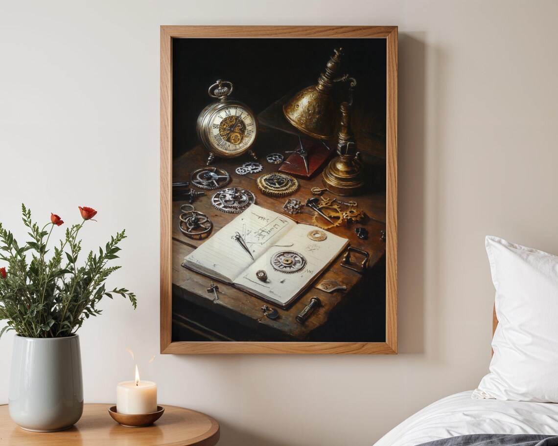 Vintage Steampunk Old Clock Designs, Poster - Image 3