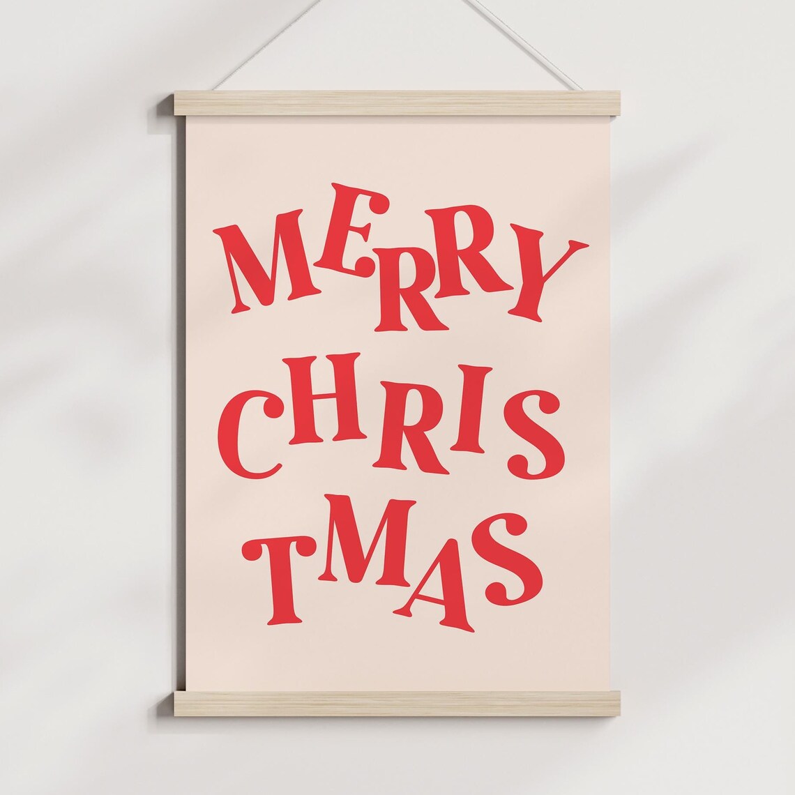 Merry Christmas Typography Holiday Poster