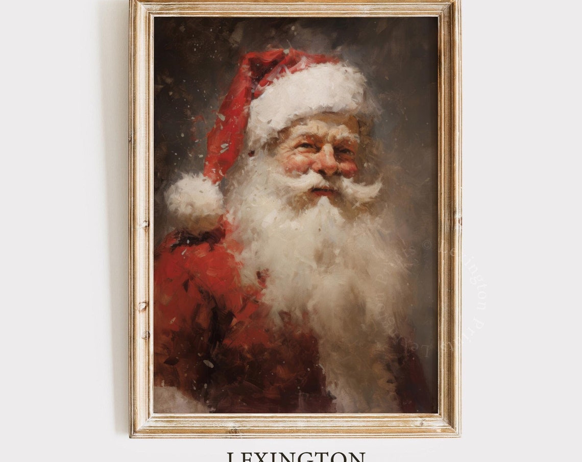Classic Santa Claus Portrait Painterly Christmas Holiday Poster - Image 8