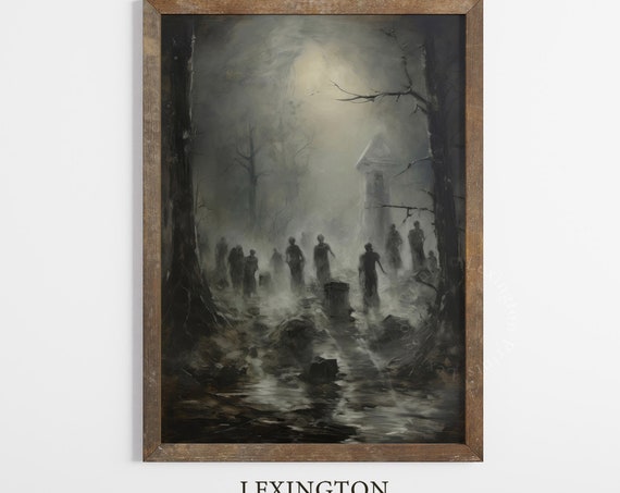 Halloween Wall Art Halloween Decor Halloween Ghost Decor Painting Vintage Ghost Wall Art Ghost Spooky Season Moody Wall Art 210