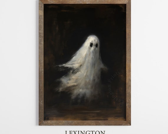 Halloween Wall Art Halloween Decor Cute Ghost Decor Halloween Painting Vintage Ghost Painting Spooky Season Dark Cottagecore 96