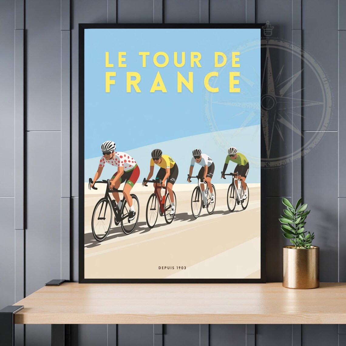 Le Tour de France Depuis 1903 Four Racers Minimal Sports Poster
