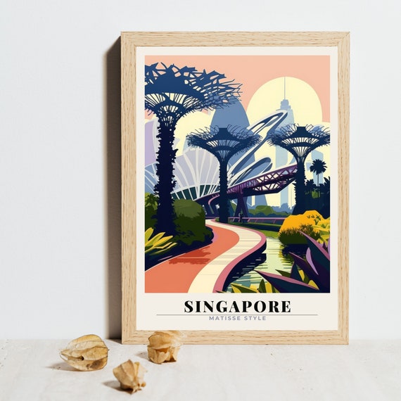 Singapore Travel Print Matisse Style Poster Wall Art City