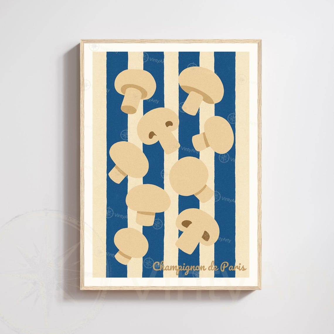 Champignon de Paris Mushroom Kitchen Retro French Art Poster