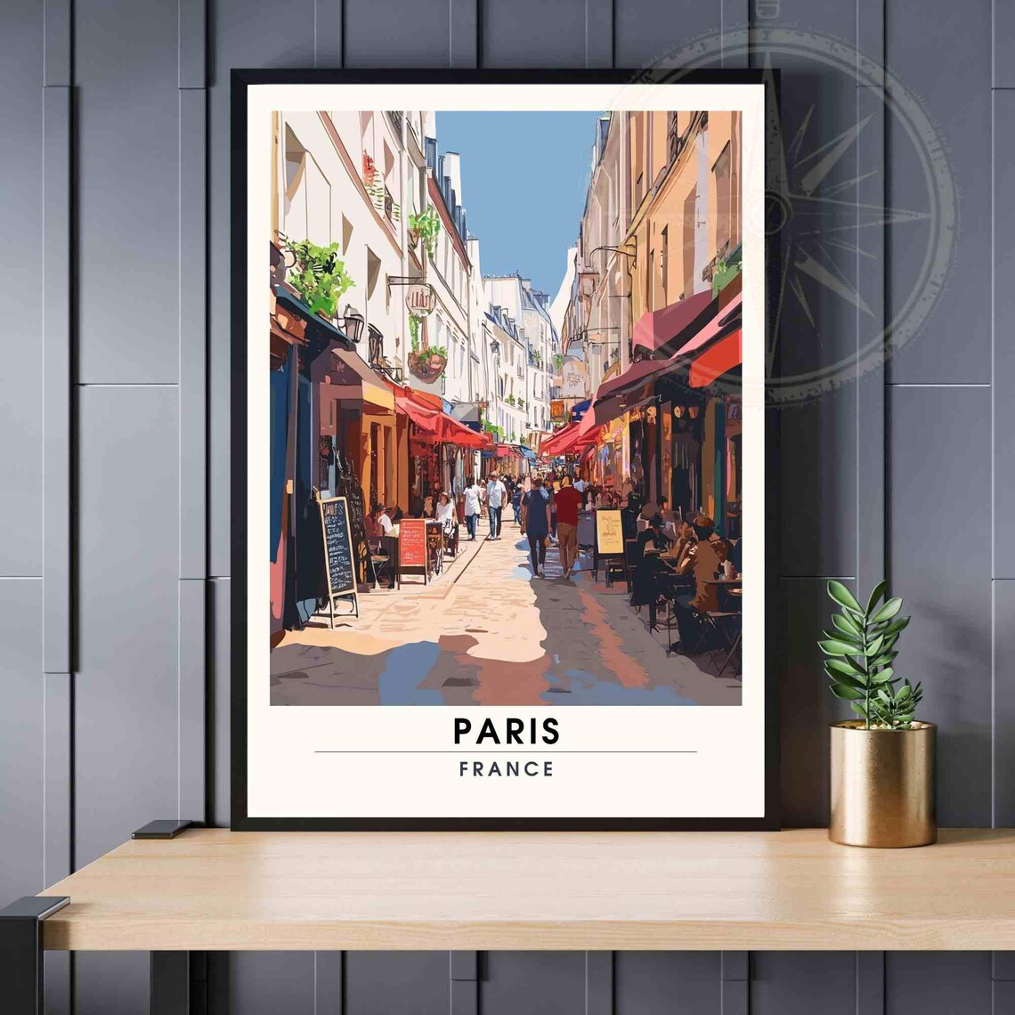 Paris Rue Mouffetard Travel Poster Art Print