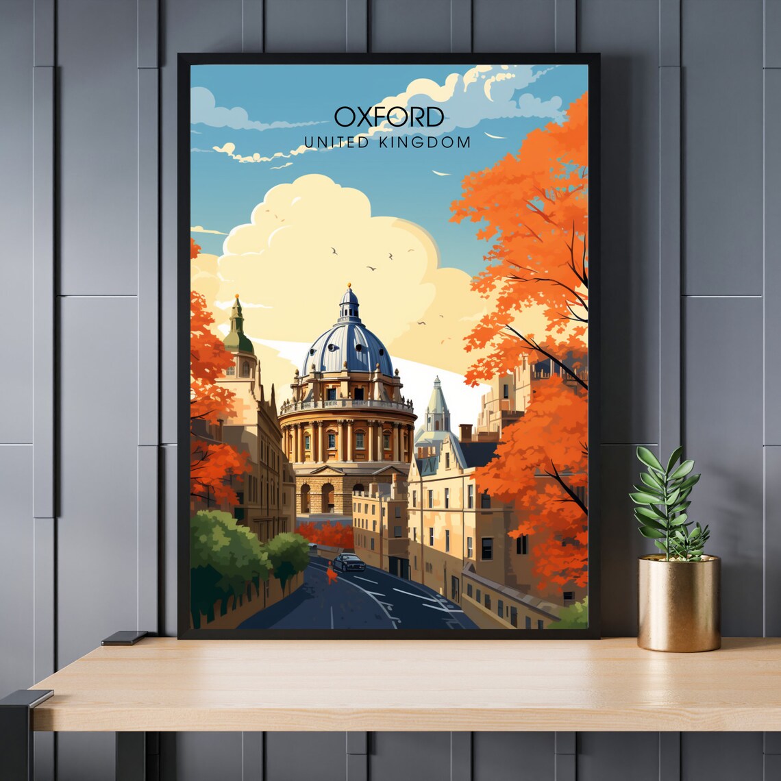 Oxford Travel Poster, United Kingdom Art Print