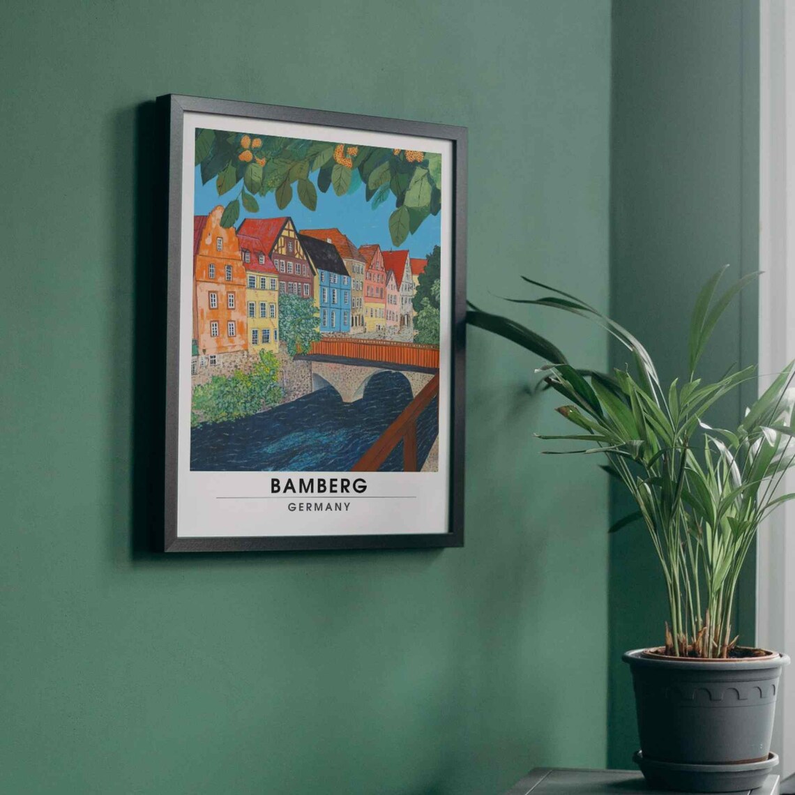 Bamberg Colorful Riverside Houses Stone Bridge Germany Travel Poster - Image 4