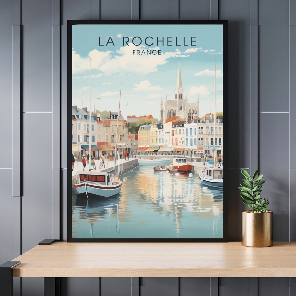 La Rochelle Travel Poster, French Place Print
