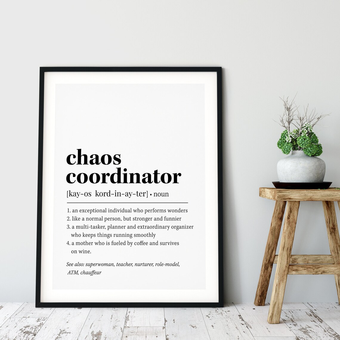 Chaos Coordinator Definition Quote, Funny Gift Print