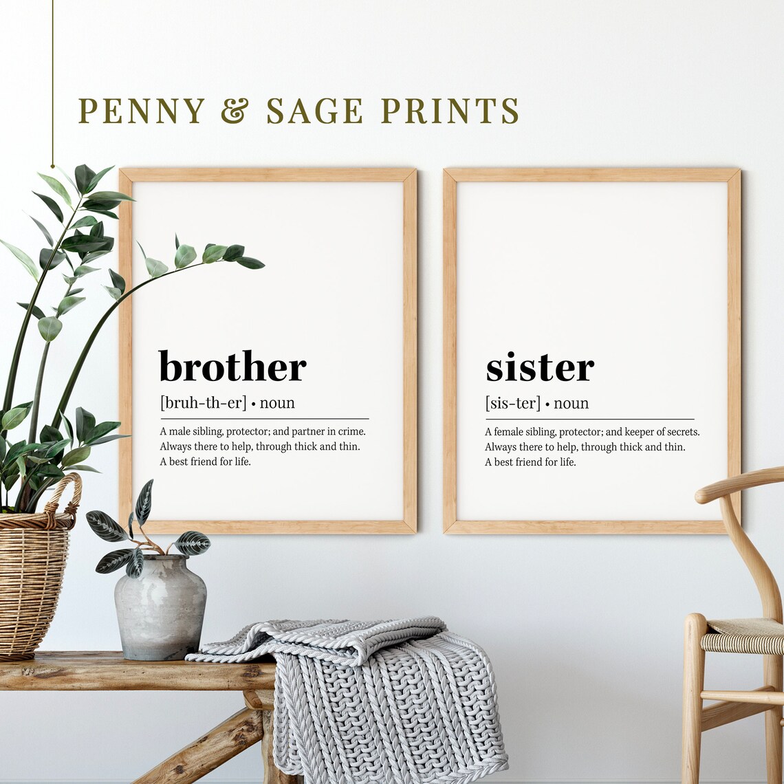Brother and Sister Definition Quote Art Print - Image 2