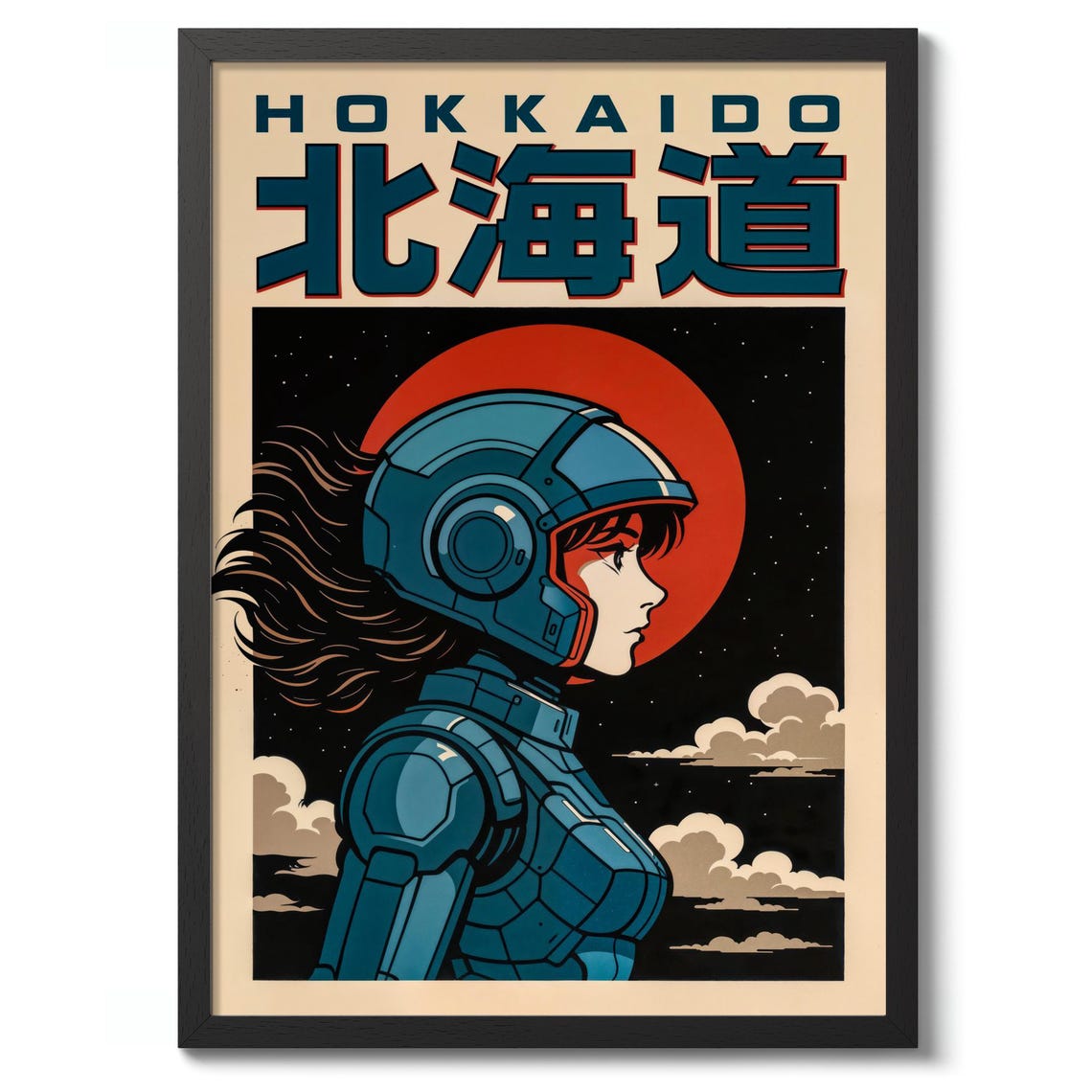 Hokkaido Astronaut Space Explorer Retro Anime Sci Fi Wall Art